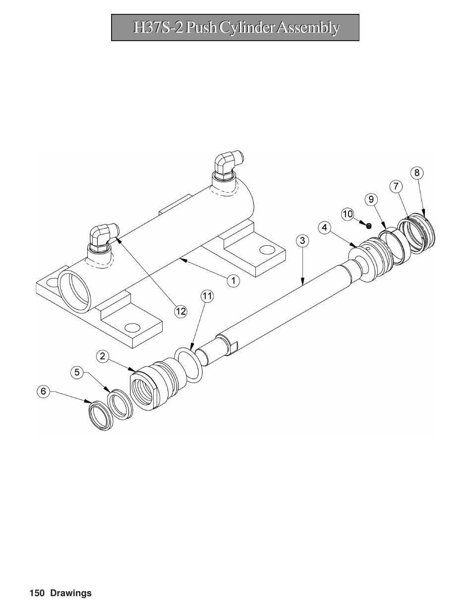 H37s-2 push cylinder assembly | Hawk Industries Hawkjaw Sr. Manual M100K-2GSR Serial Numbers 201 to 370 User Manual | Page 152 / 215
