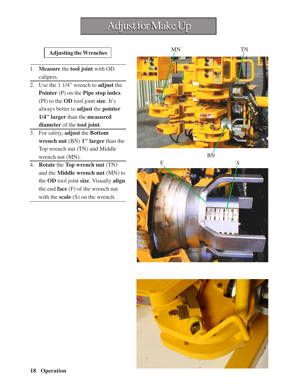 Adjust for make up | Hawk Industries Hawkjaw Sr. Manual M100K-2GSR Serial Numbers 201 to 370 User Manual | Page 20 / 215
