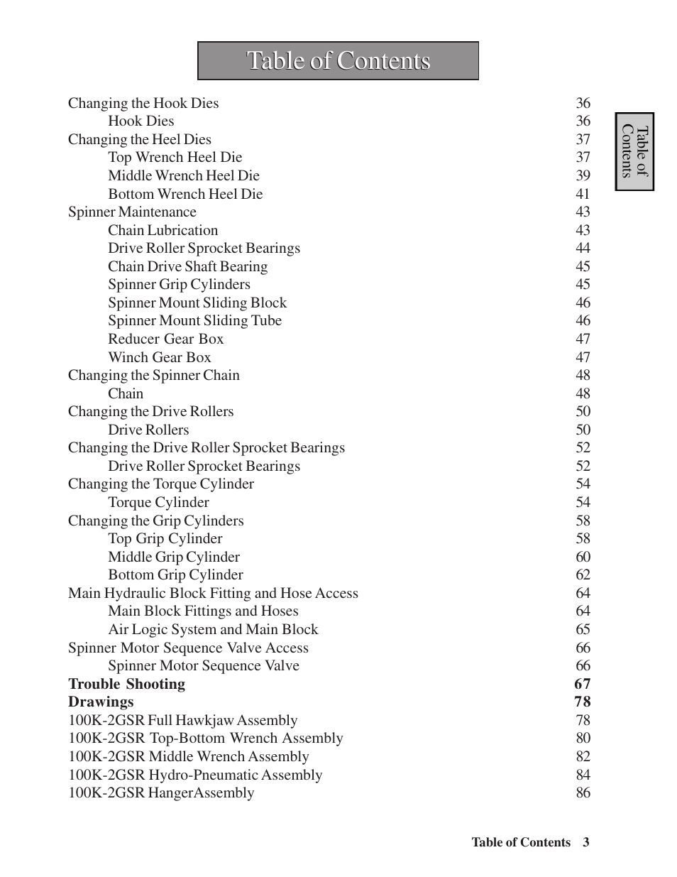 Hawk Industries Hawkjaw Sr. Manual M100K-2GSR Serial Numbers 201 to 370 User Manual | Page 5 / 215
