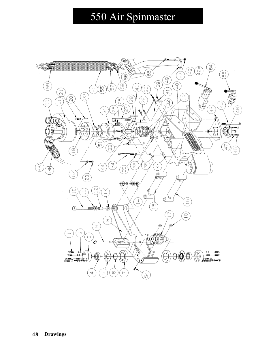 550 air spinmaster | Hawk Industries Spinner Manual 550 HYDRAULIC Serial Numbers 1 to 205 User Manual | Page 48 / 81