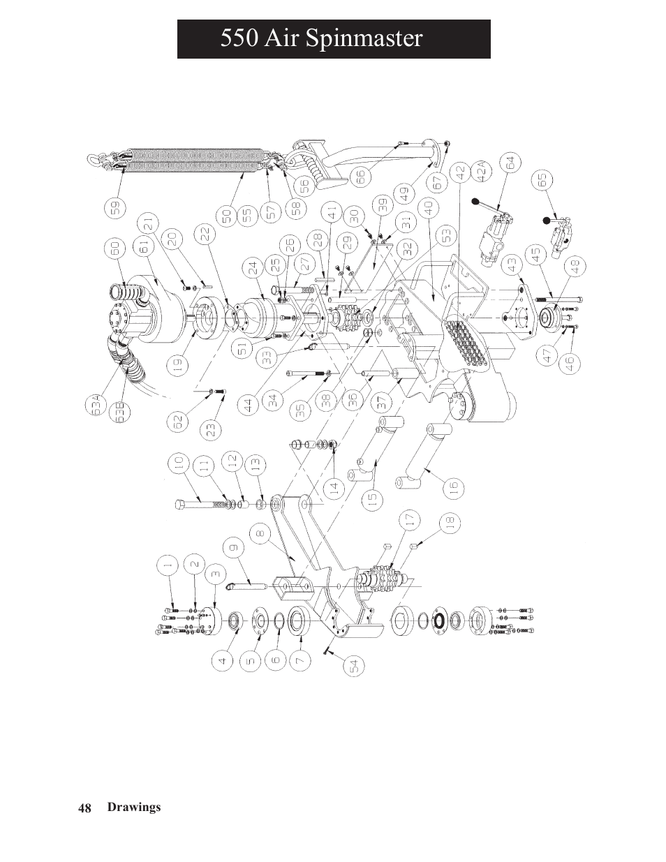 550 air spinmaster | Hawk Industries Spinner Manual 550 PNEUMATIC Serial Numbers 106 to 210 User Manual | Page 48 / 101