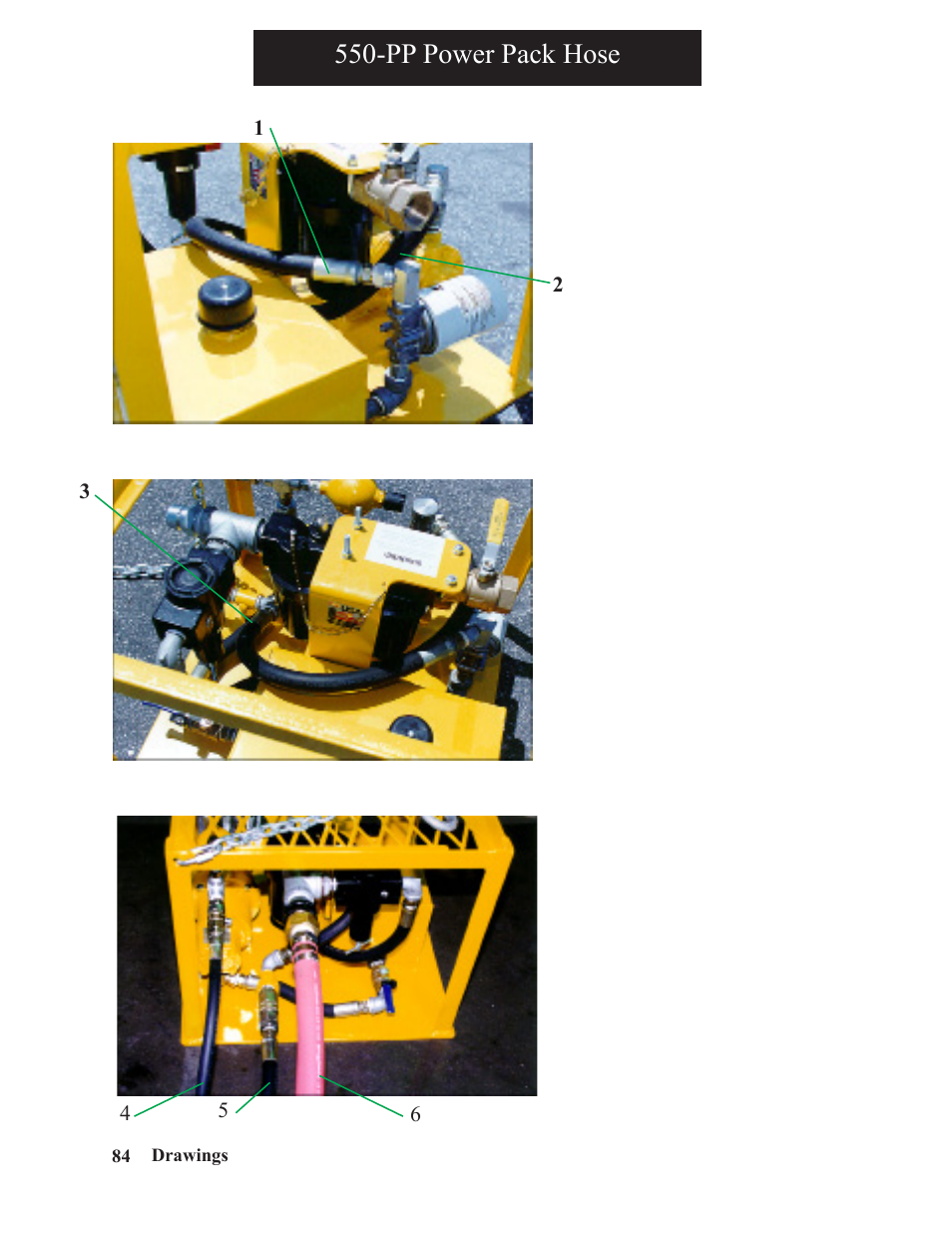 Pp power pack hose | Hawk Industries Spinner Manual 550 PNEUMATIC Serial Numbers 106 to 210 User Manual | Page 84 / 101