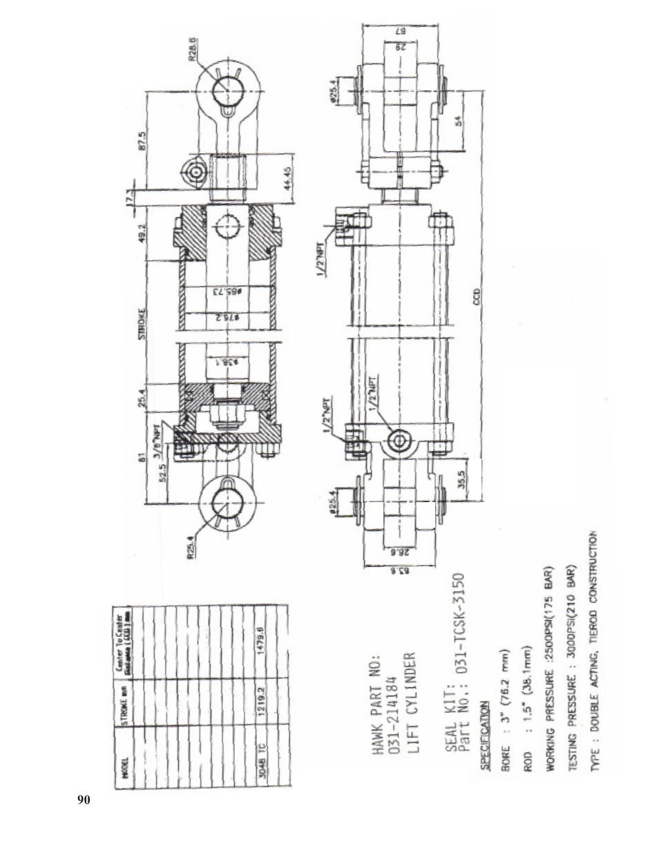 Hawk Industries Spinner Manual 550 PNEUMATIC Serial Numbers 106 to 210 User Manual | Page 90 / 101