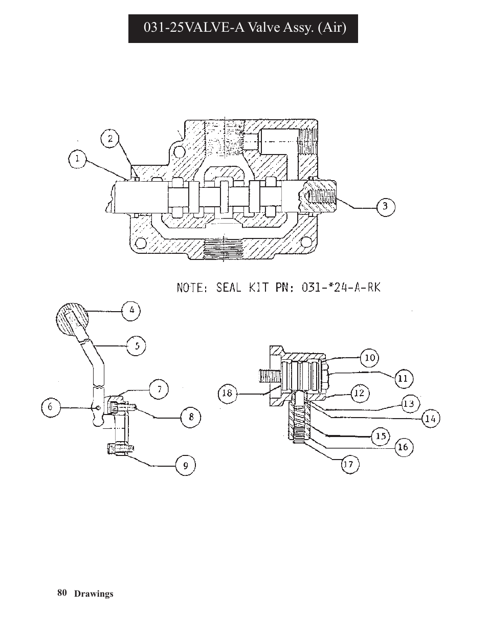 25valve-a valve assy. (air) | Hawk Industries Spinner Manual 950 PNEUMATIC Serial Numbers 81 to 189 User Manual | Page 80 / 101