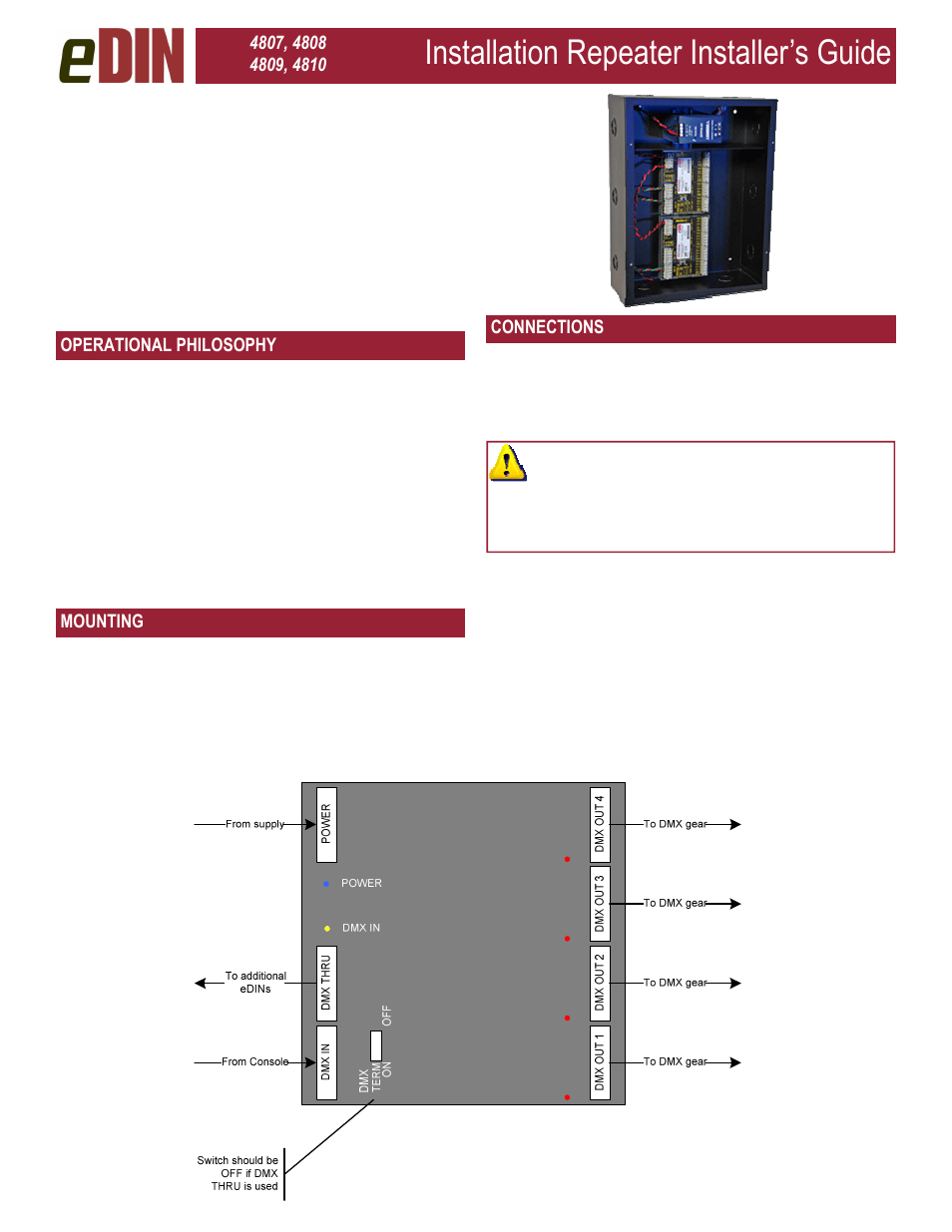 Pathway #4807, 4808, 4809, 4810 eDIN Installation Repeaters User Manual | 2 pages
