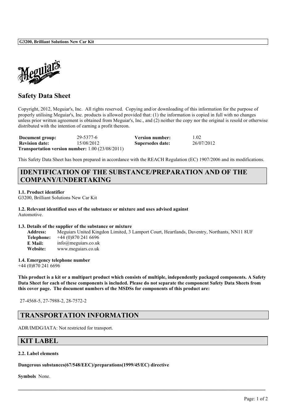 MEGUIAR'S G3200 User Manual | 37 pages