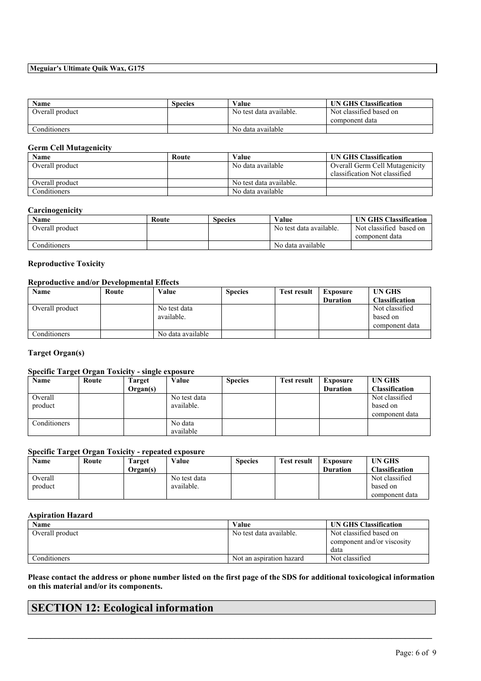 MEGUIAR'S G175 User Manual | Page 6 / 9