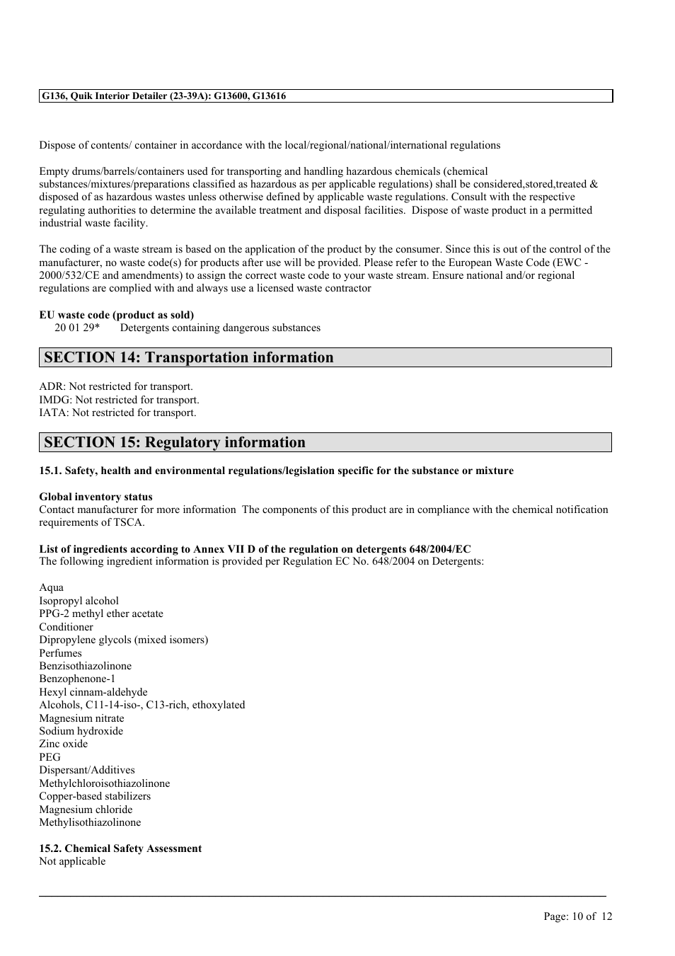 MEGUIAR'S G136 User Manual | Page 10 / 12