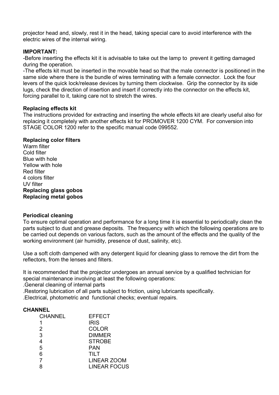 Meteor ProMover 1200 CYM User Manual | Page 5 / 8
