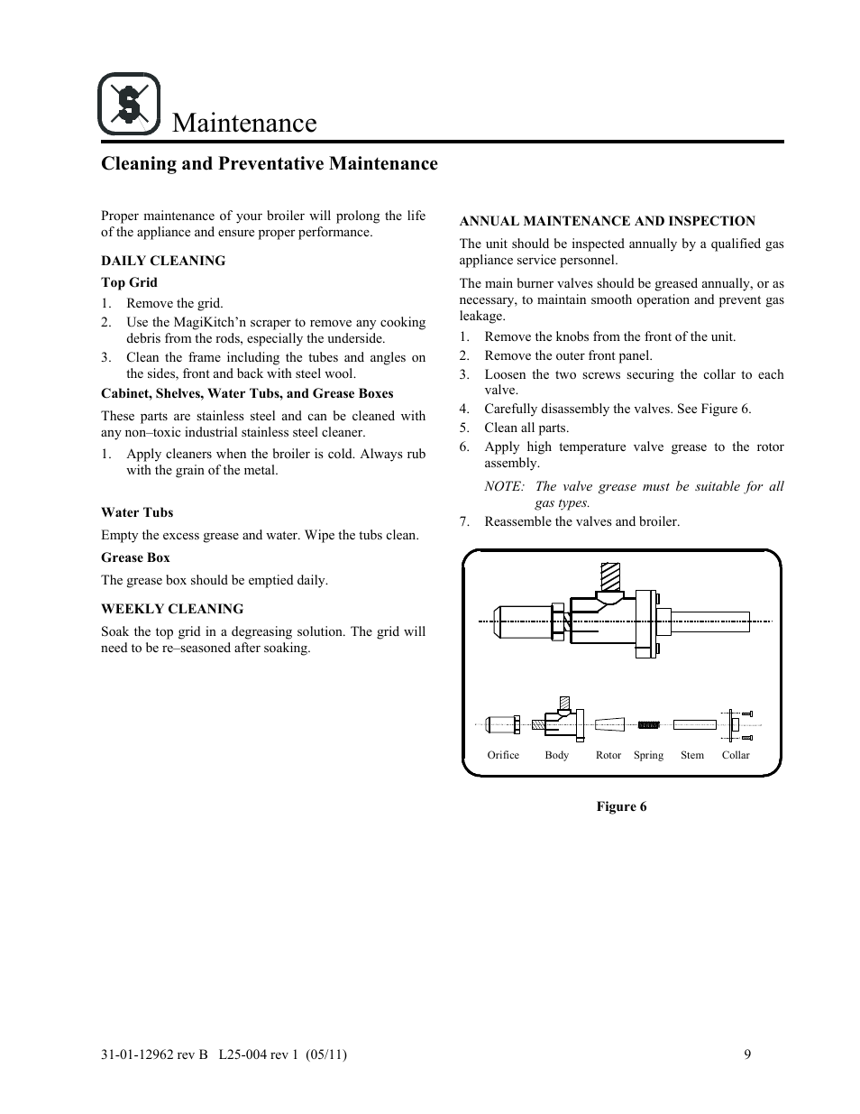 Maintenance, Cleaning and preventative maintenance | Magikitch'n FM User Manual | Page 13 / 23