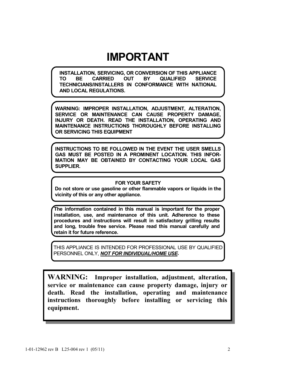 Important, Warning | Magikitch'n FM User Manual | Page 2 / 23
