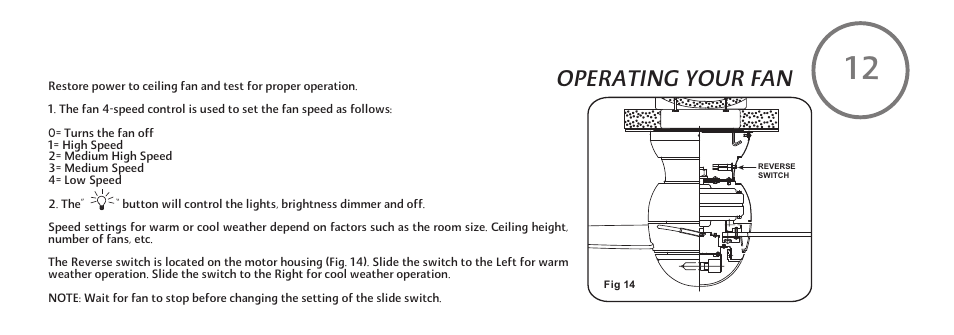 F510-e-p-17, Operating your fan | Minka Group F510-WH User Manual | Page 19 / 24