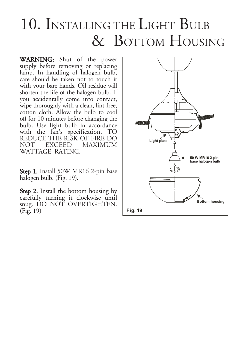Nstalling the, Ight, Ottom | Ousing | Minka Group F596-PN/TL User Manual | Page 12 / 16