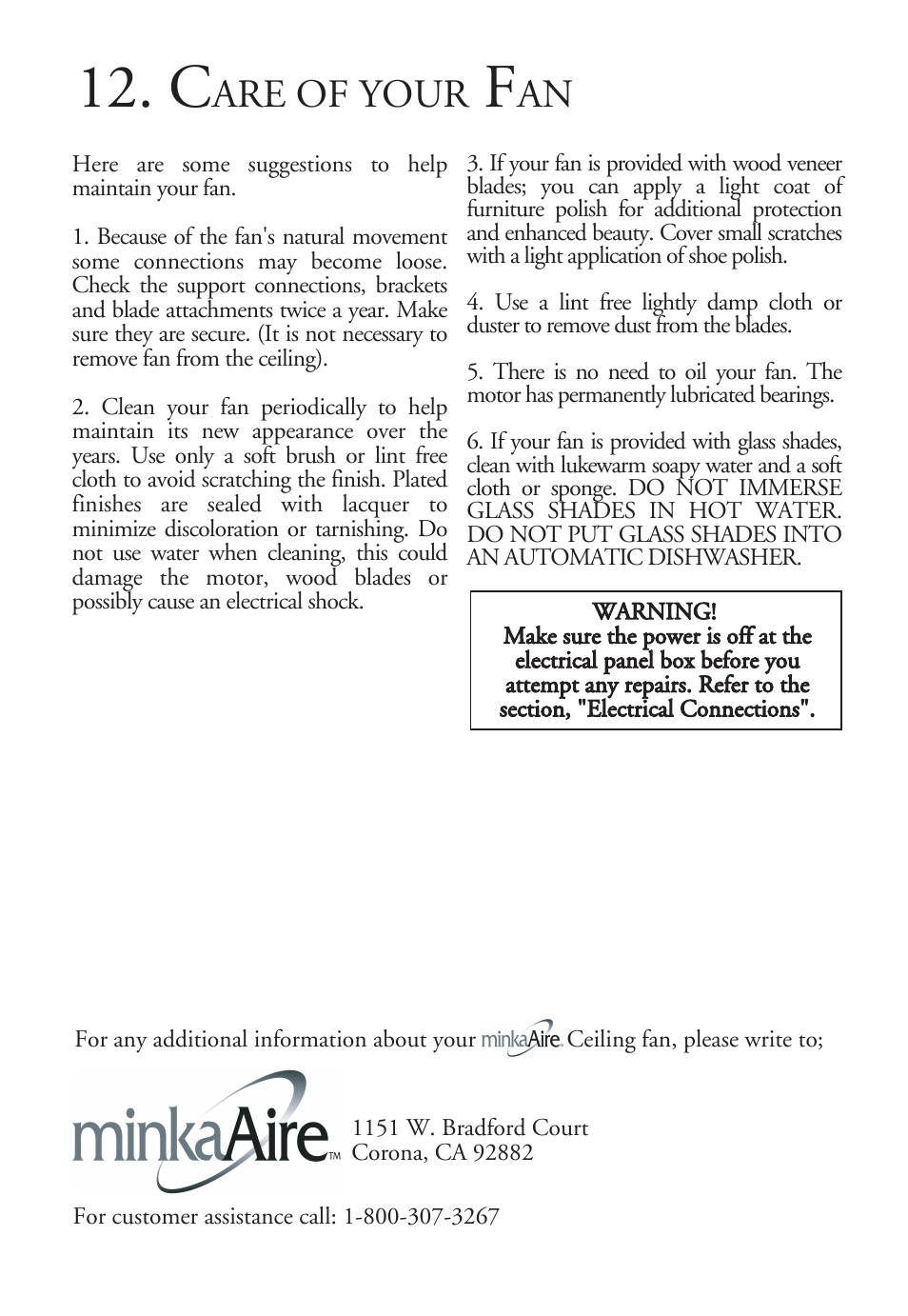 Are of your | Minka Group F596-PN/TL User Manual | Page 15 / 16