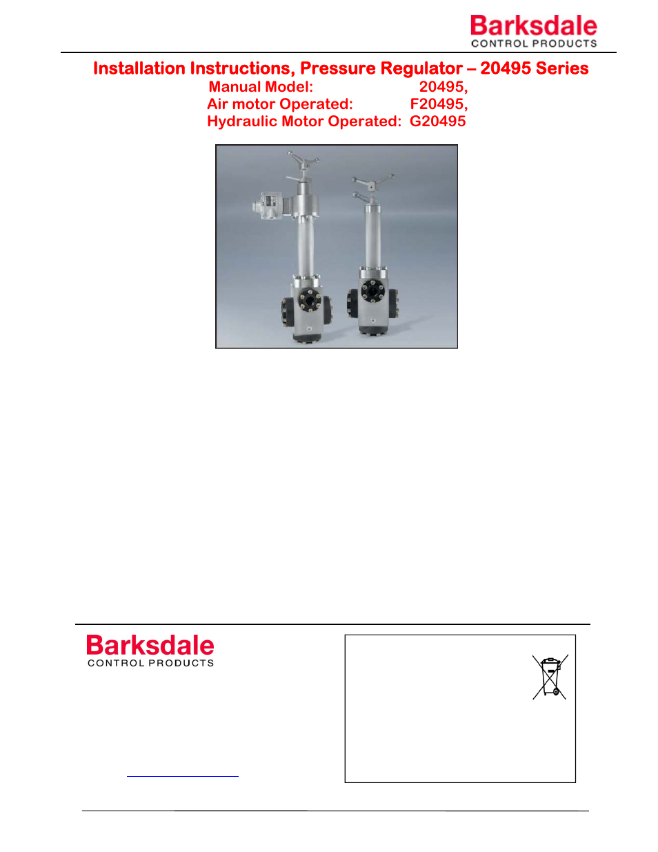 Barksdale Series 20495 User Manual | 10 pages