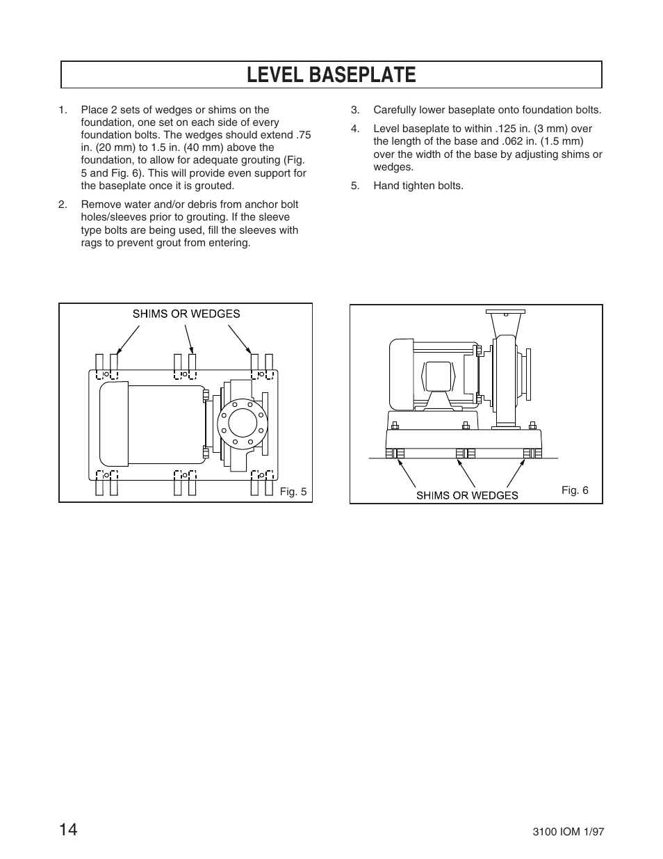 Level baseplate | Goulds Pumps 3100 - IOM User Manual | Page 22 / 52