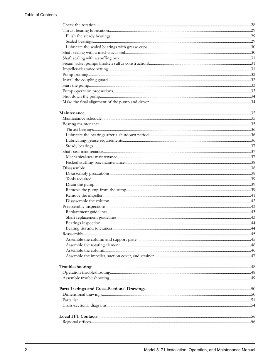 Goulds Pumps 3171 - IOM User Manual | Page 4 / 60