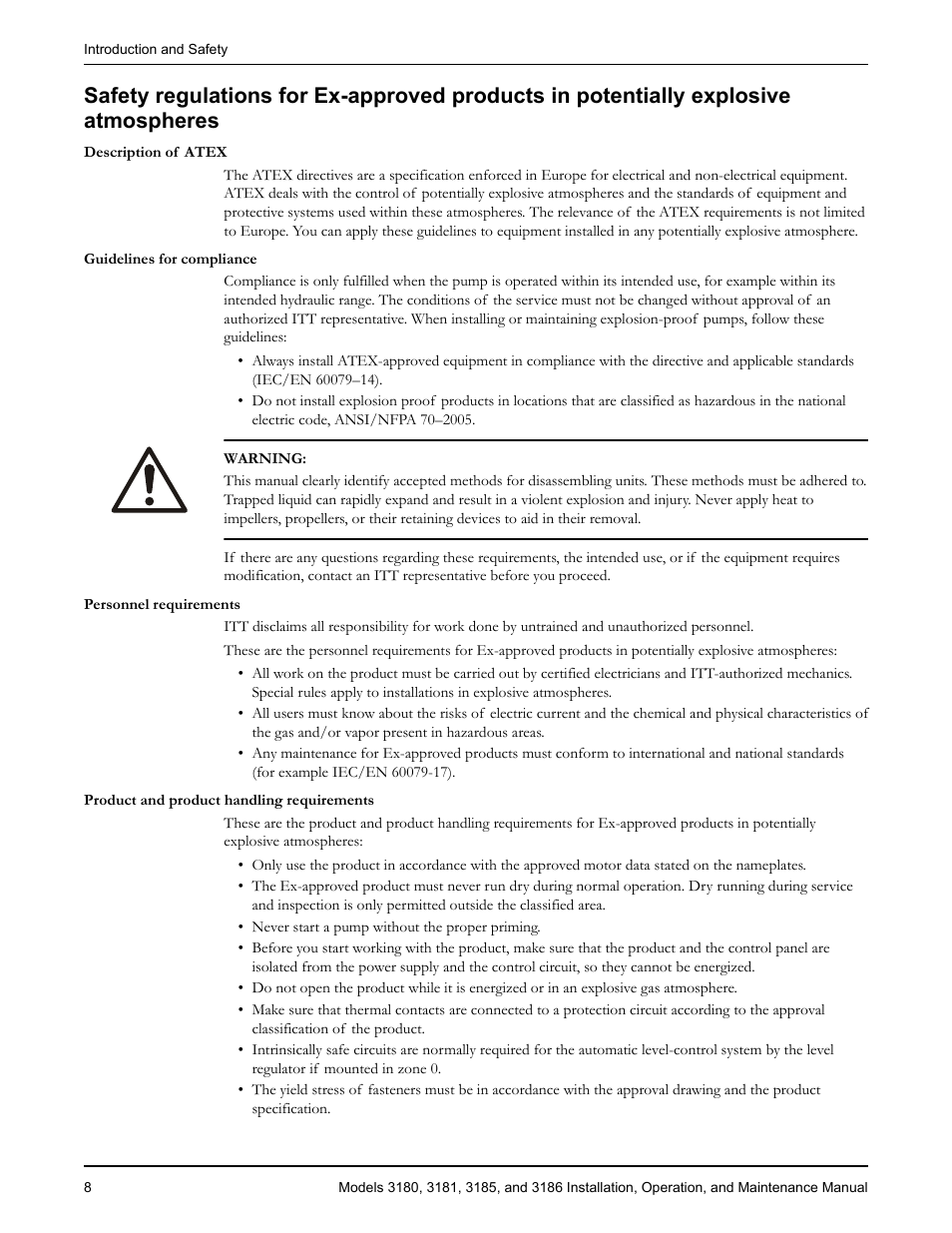 Goulds Pumps 3180-86 - IOM User Manual | Page 10 / 158