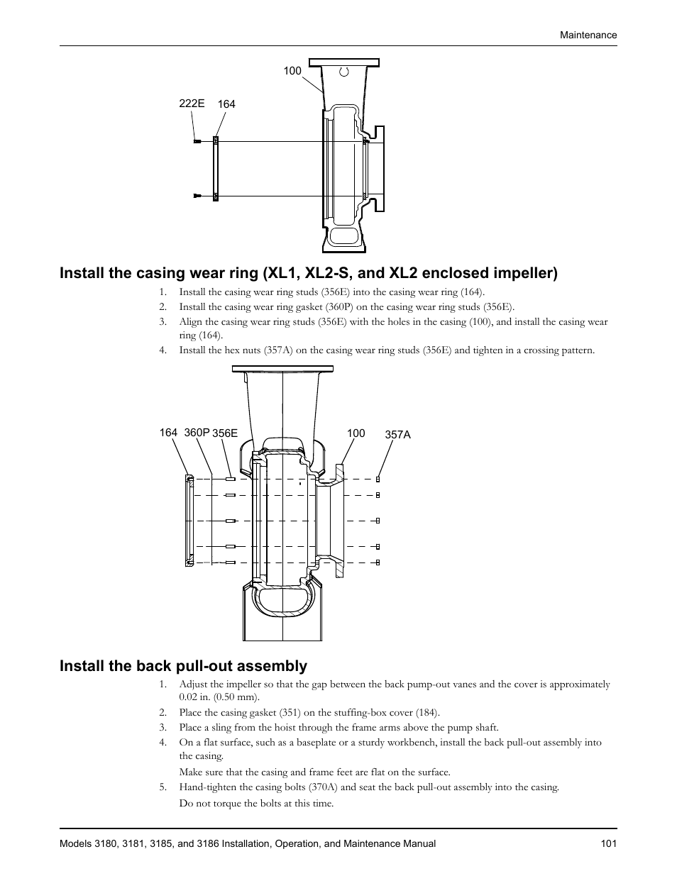 Install the back pull-out assembly | Goulds Pumps 3180-86 - IOM User Manual | Page 103 / 158