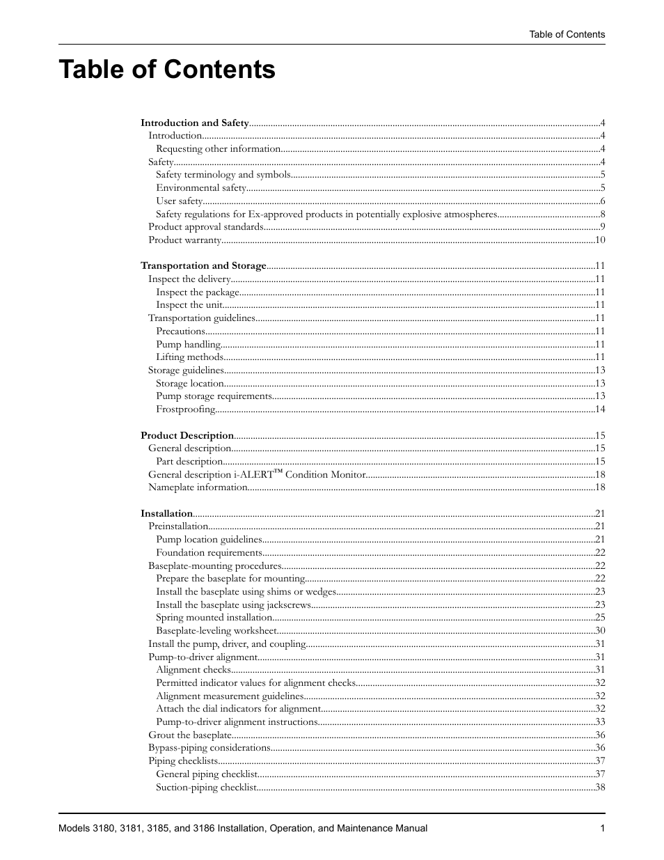 Goulds Pumps 3180-86 - IOM User Manual | Page 3 / 158