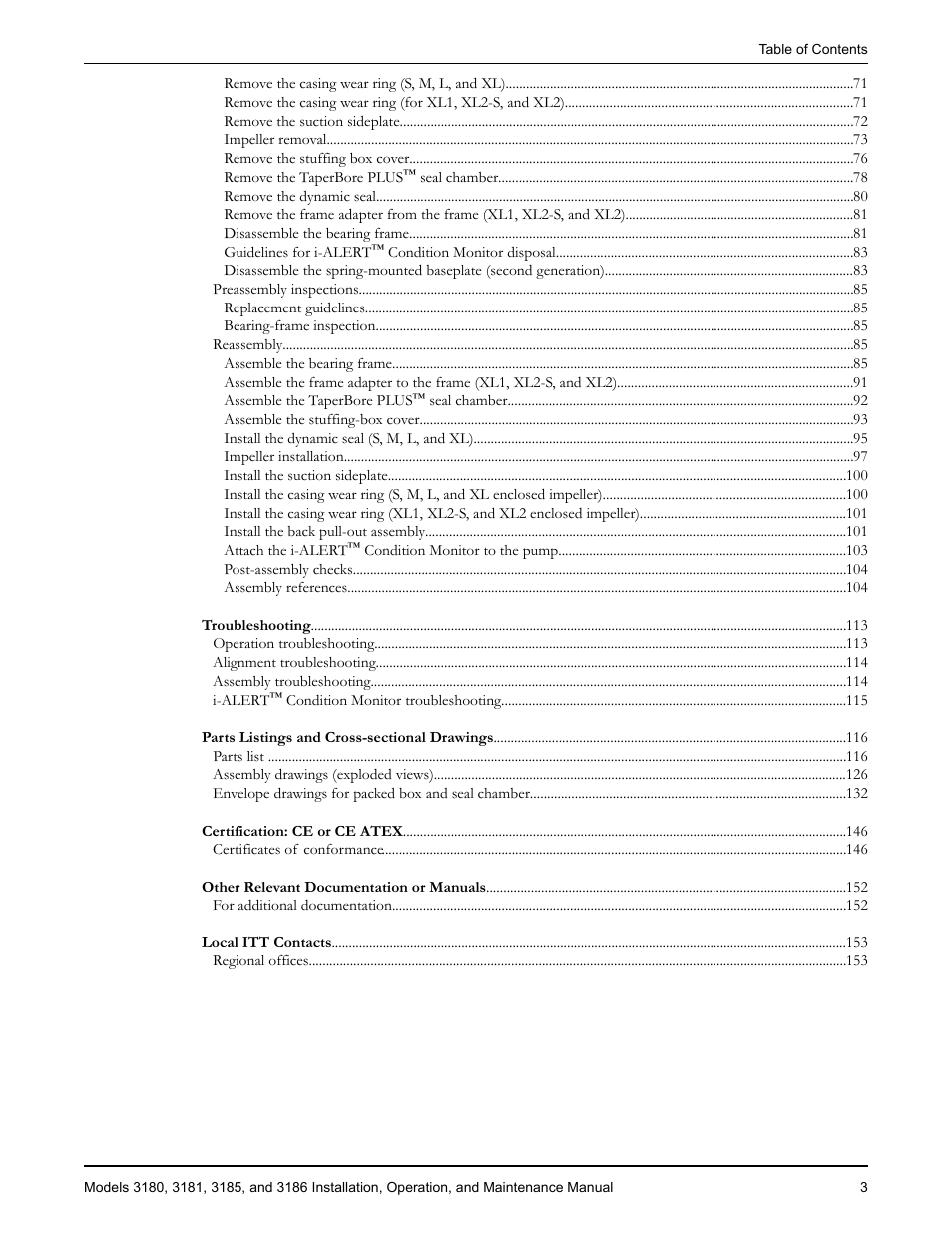 Goulds Pumps 3180-86 - IOM User Manual | Page 5 / 158