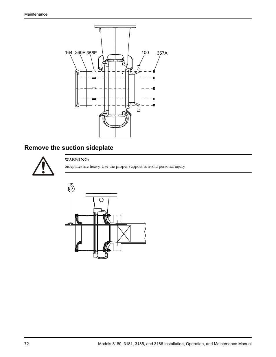 Remove the suction sideplate, Emove the suction sideplate | Goulds Pumps 3180-86 - IOM User Manual | Page 74 / 158