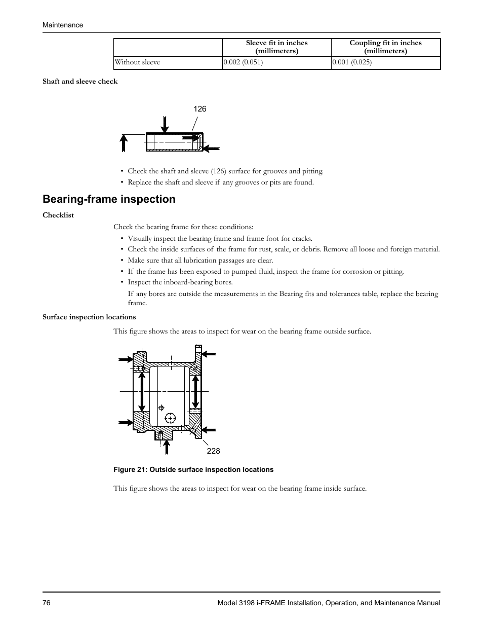 Bearing-frame inspection | Goulds Pumps 3198 i-FRAME - IOM User Manual | Page 78 / 126