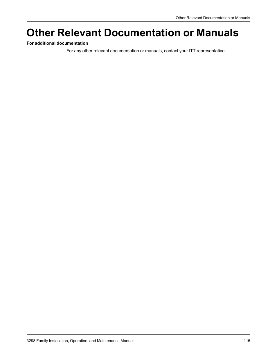 Other relevant documentation or manuals | Goulds Pumps 3298 - IOM User Manual | Page 117 / 120