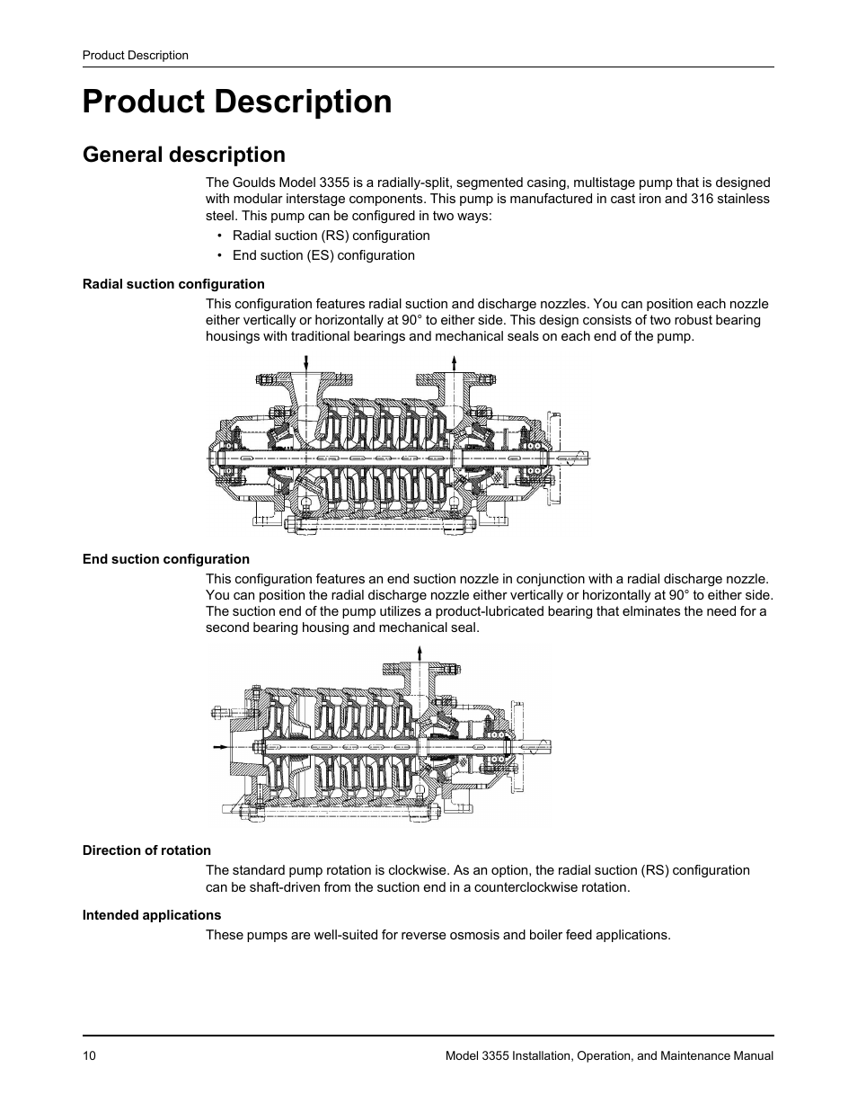 Product description, General description | Goulds Pumps 3355 - IOM User Manual | Page 12 / 66
