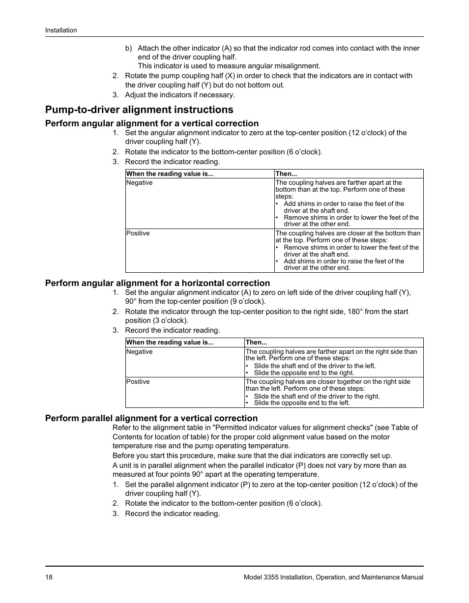 Pump-to-driver alignment instructions | Goulds Pumps 3355 - IOM User Manual | Page 20 / 66