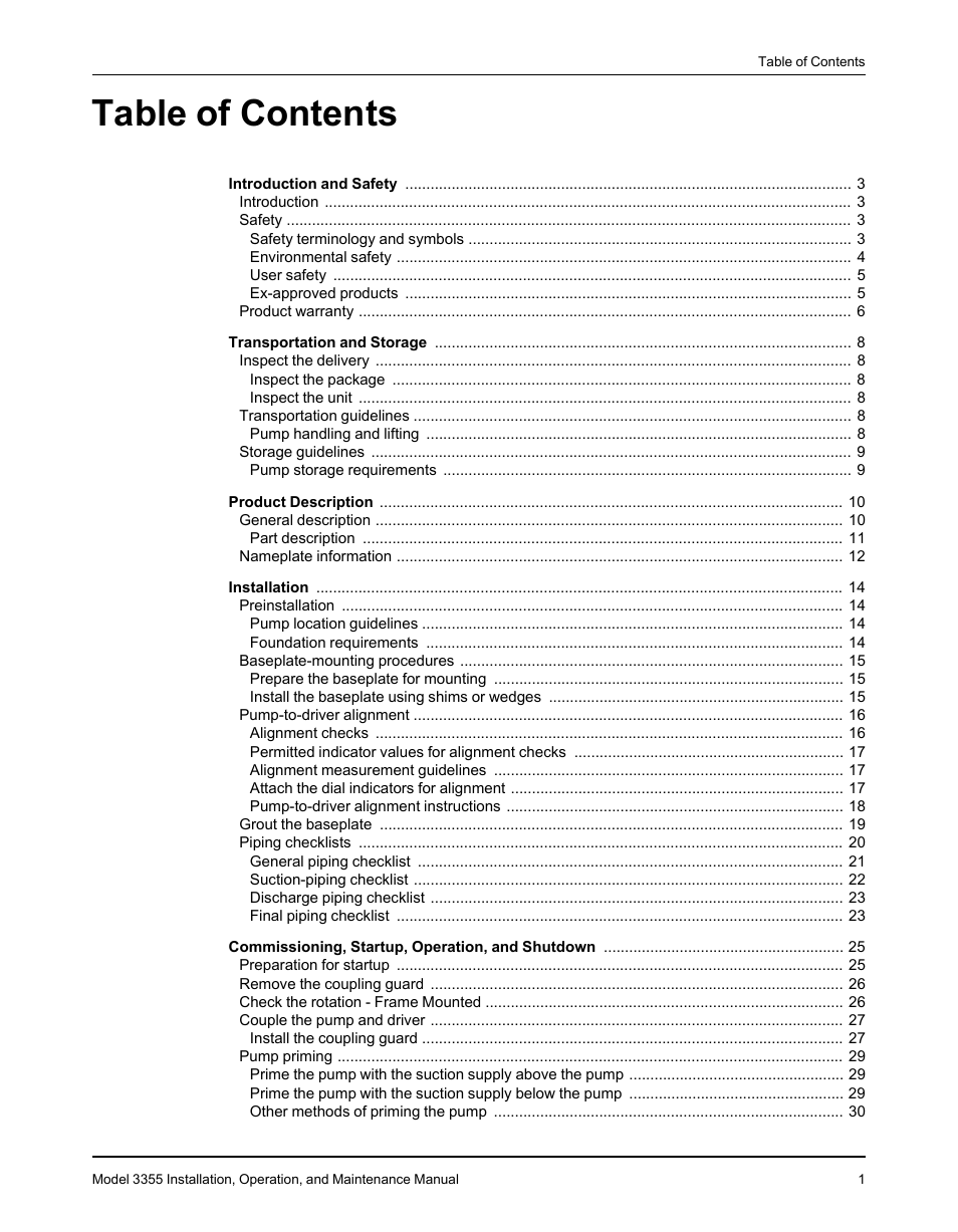Goulds Pumps 3355 - IOM User Manual | Page 3 / 66