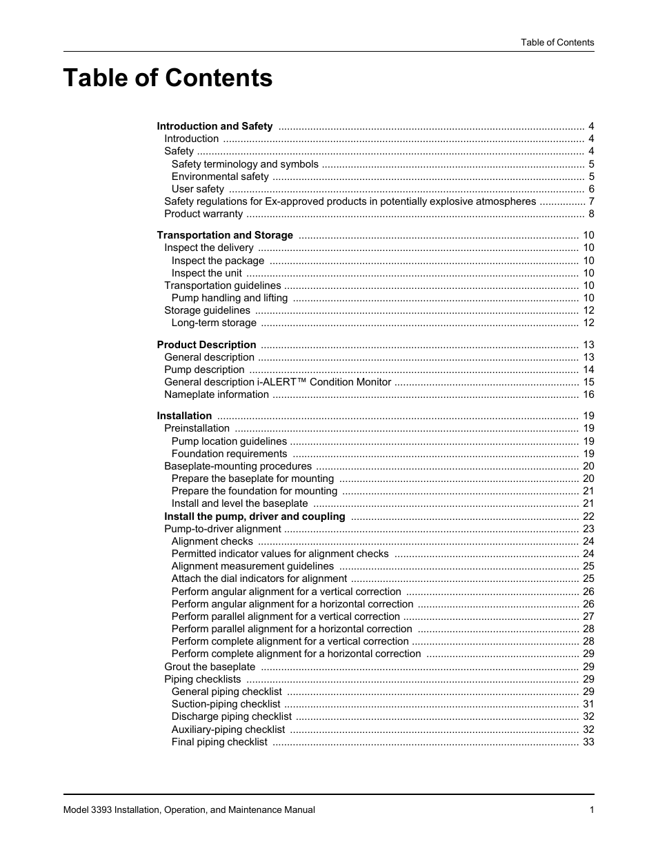 Goulds Pumps 3393 - IOM User Manual | Page 3 / 124
