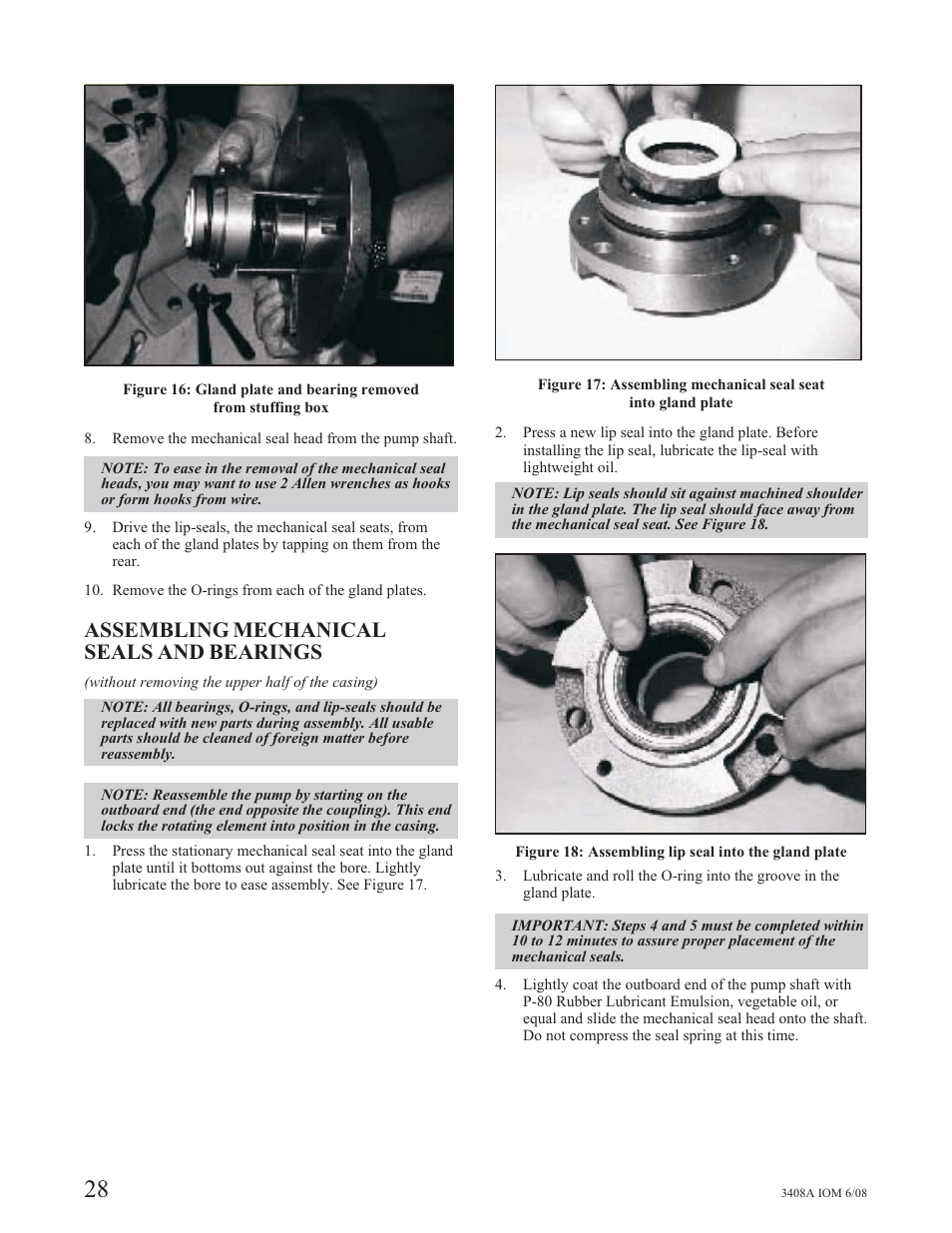 Assembling mechanical seals and bearings | Goulds Pumps 3408A - IOM User Manual | Page 36 / 44
