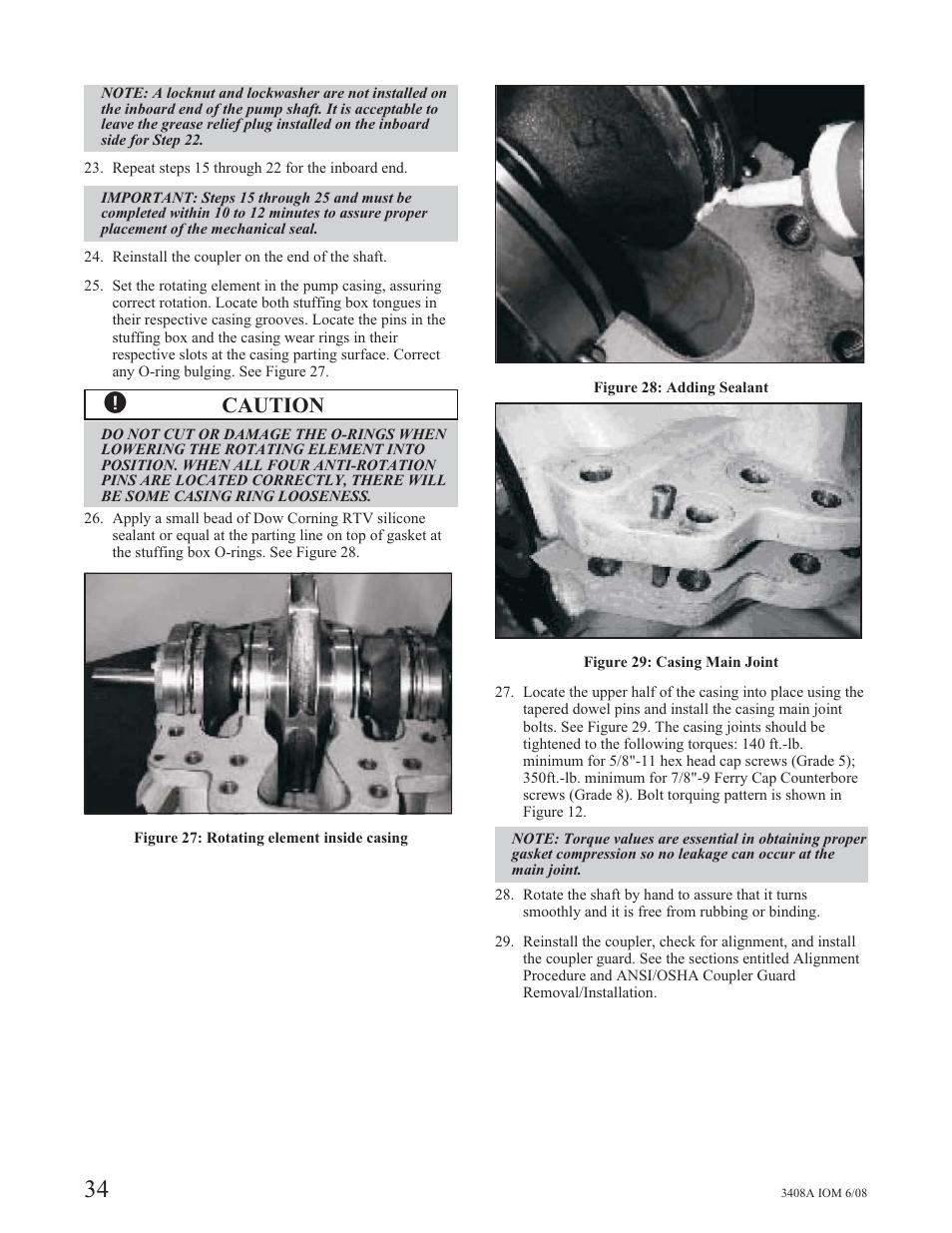 Caution | Goulds Pumps 3408A - IOM User Manual | Page 42 / 44