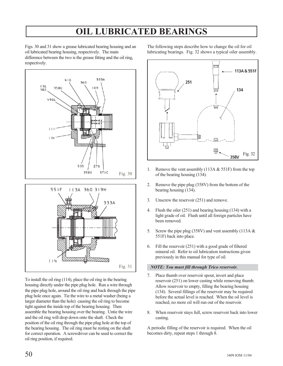 Oil lubricated bearings | Goulds Pumps 3409 - IOM User Manual | Page 50 / 68