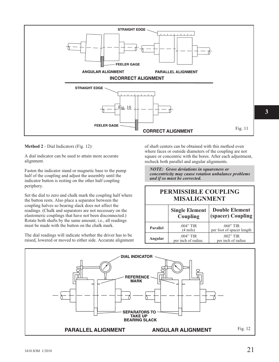Permissible coupling misalignment | Goulds Pumps 3410 - IOM User Manual | Page 23 / 56
