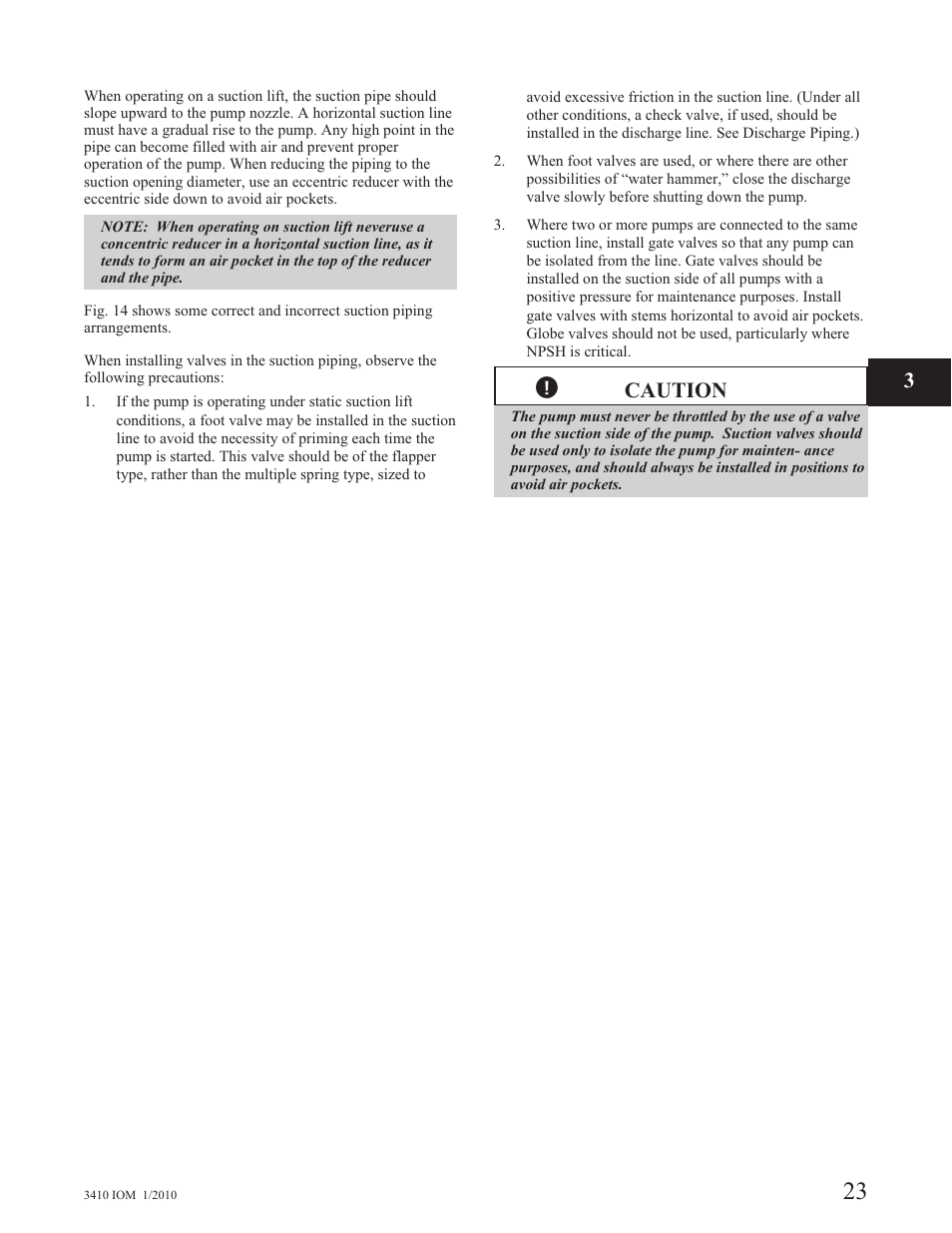 Caution | Goulds Pumps 3410 - IOM User Manual | Page 25 / 56