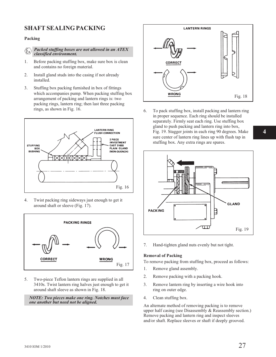 Shaft sealing packing | Goulds Pumps 3410 - IOM User Manual | Page 29 / 56