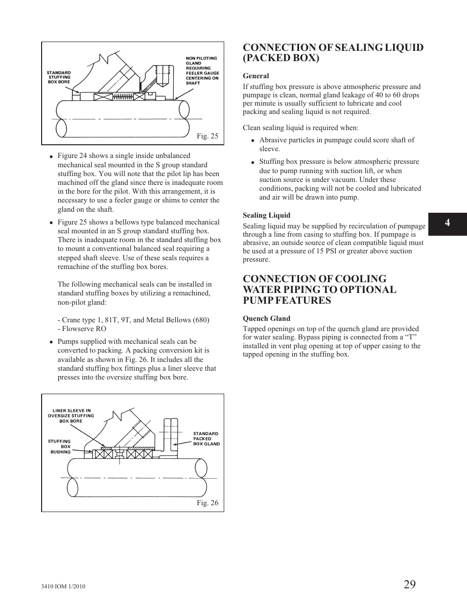 Connection of sealing liquid (packed box) | Goulds Pumps 3410 - IOM User Manual | Page 31 / 56
