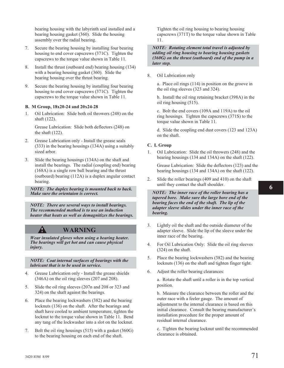 Warning | Goulds Pumps 3420 - IOM User Manual | Page 75 / 120