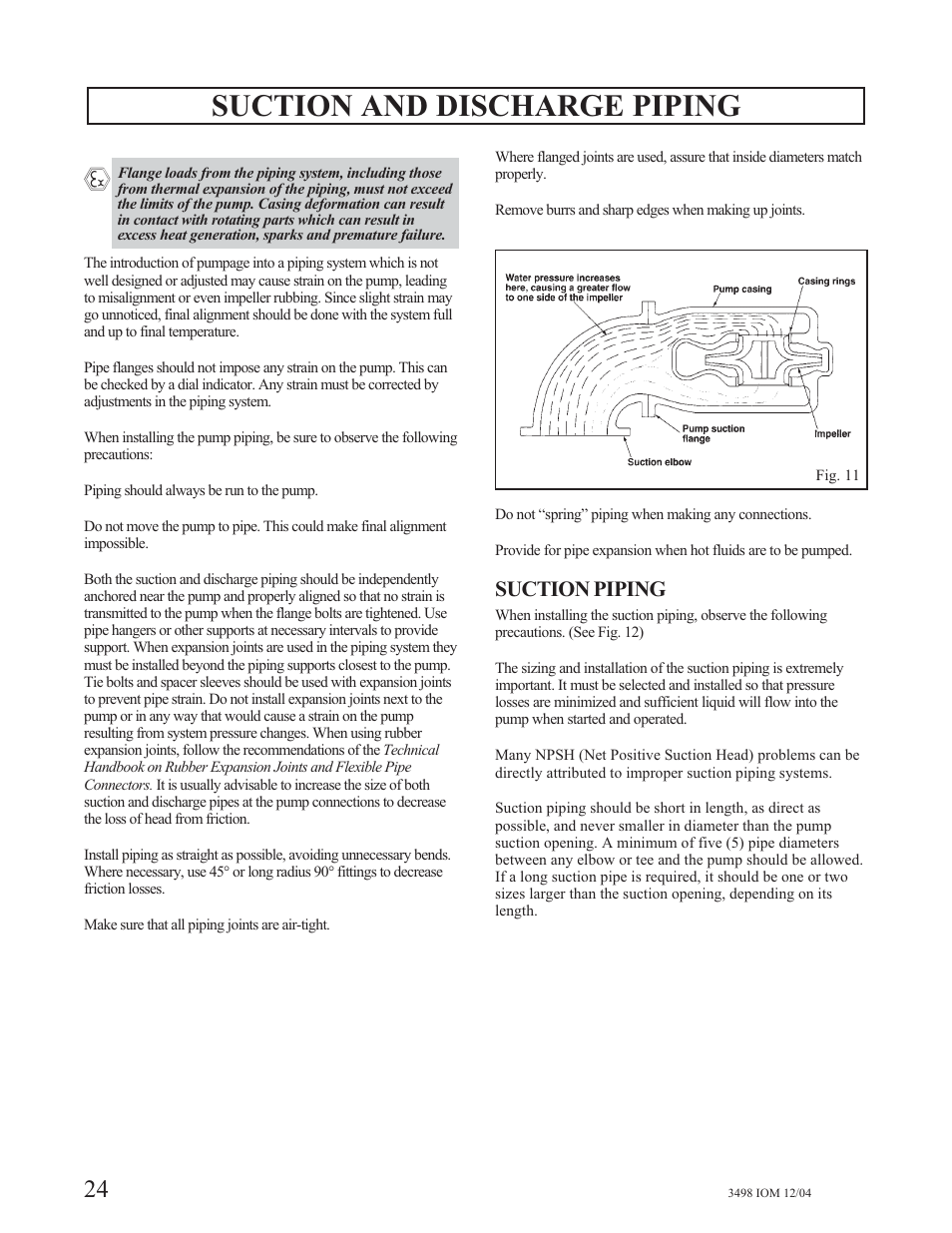 Suction and discharge piping, Suction piping | Goulds Pumps 3498 - IOM User Manual | Page 27 / 59