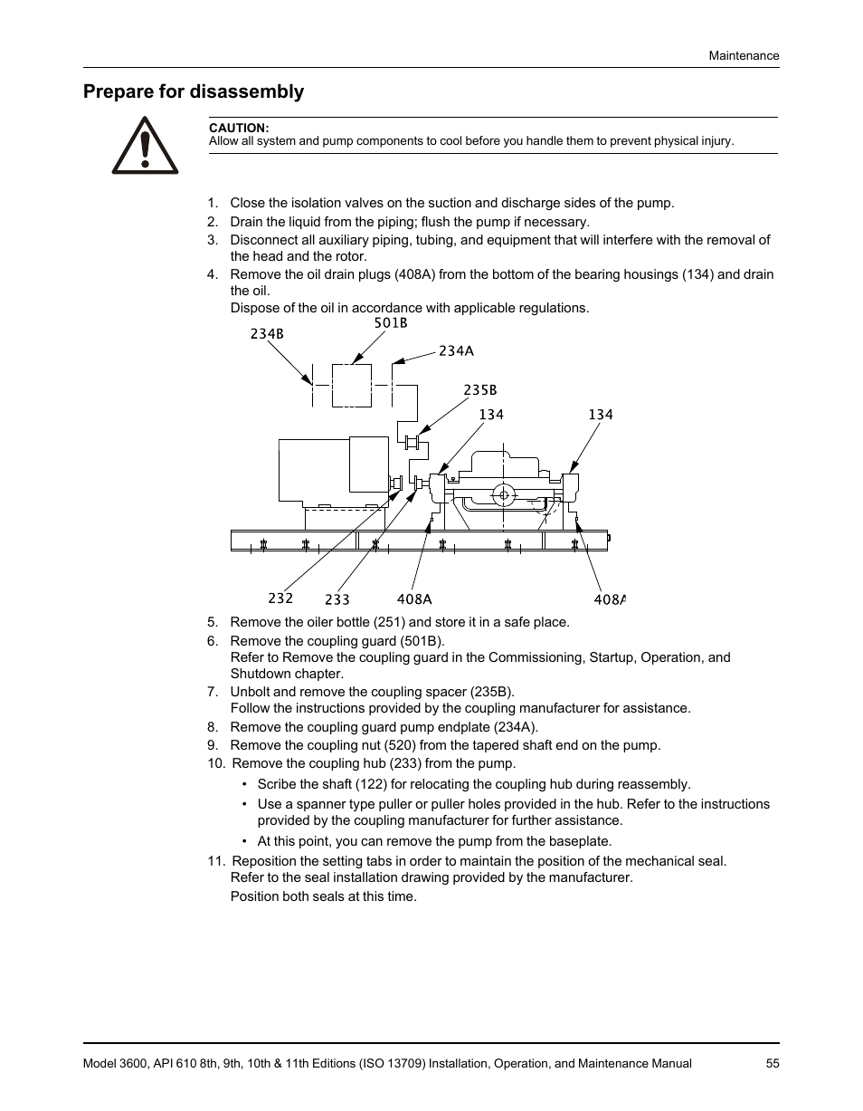 Prepare for disassembly | Goulds Pumps 3600 - IOM User Manual | Page 57 / 110