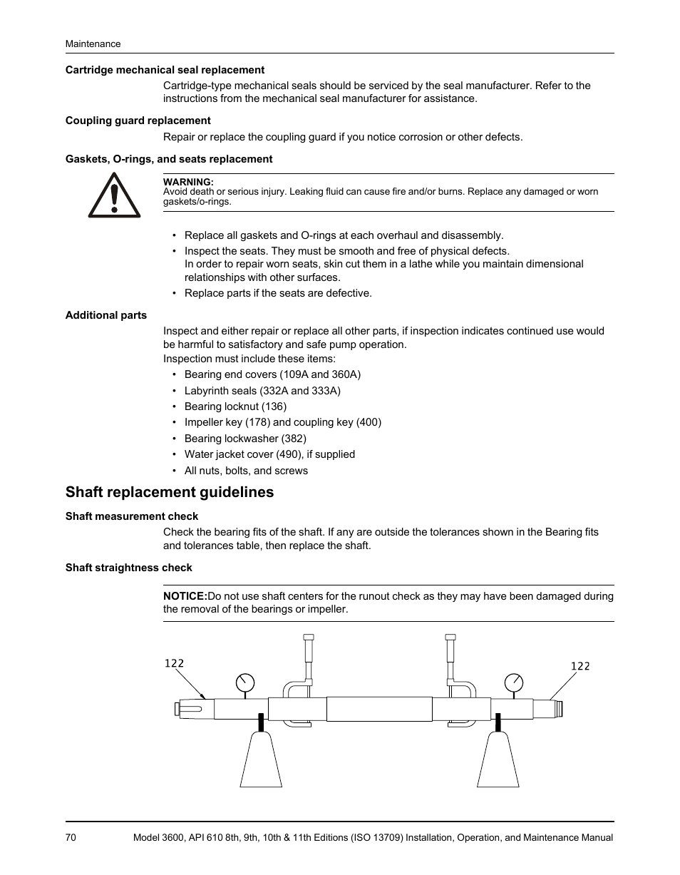 Shaft replacement guidelines | Goulds Pumps 3600 - IOM User Manual | Page 72 / 110