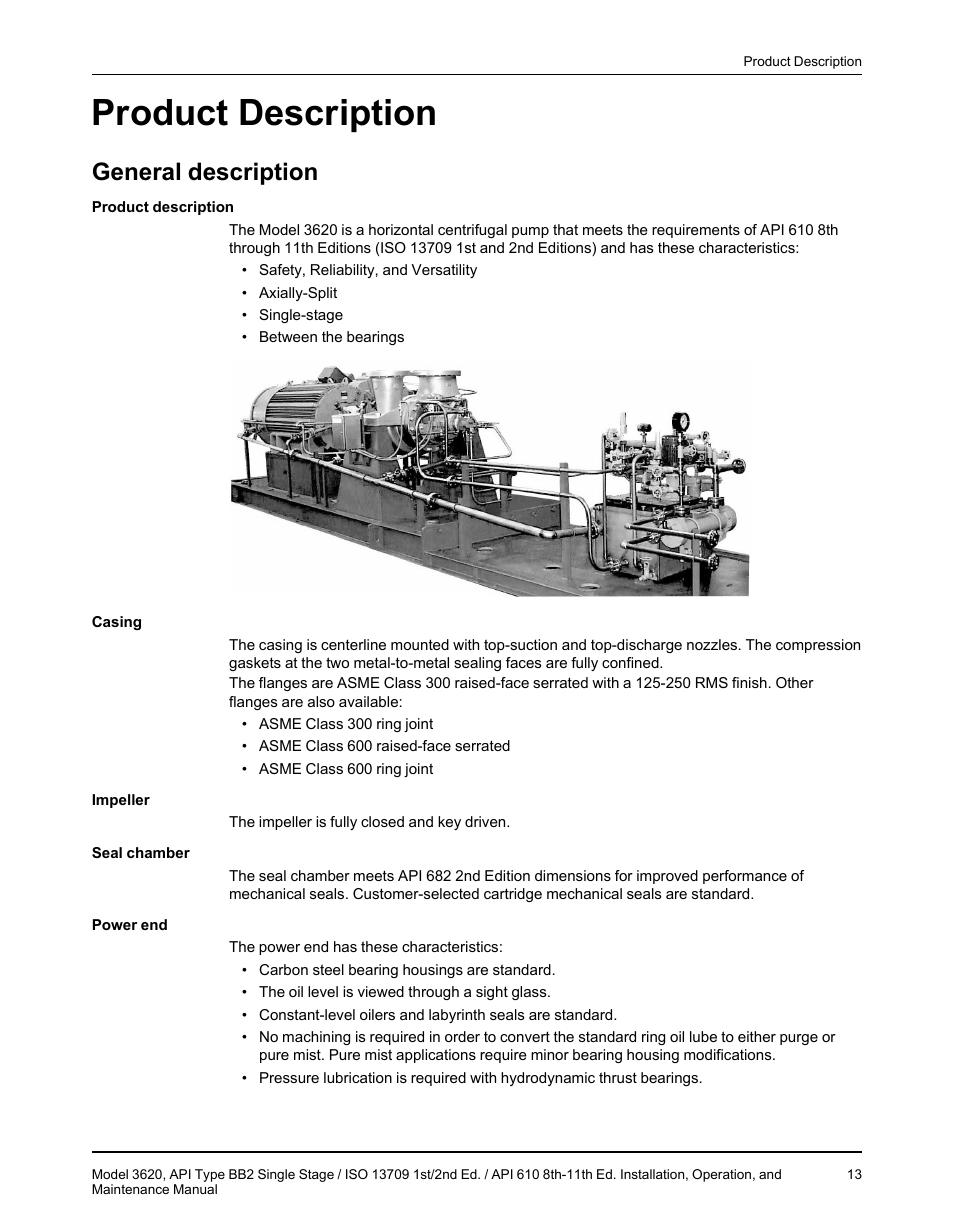 Product description, General description | Goulds Pumps 3620 - IOM User Manual | Page 15 / 98