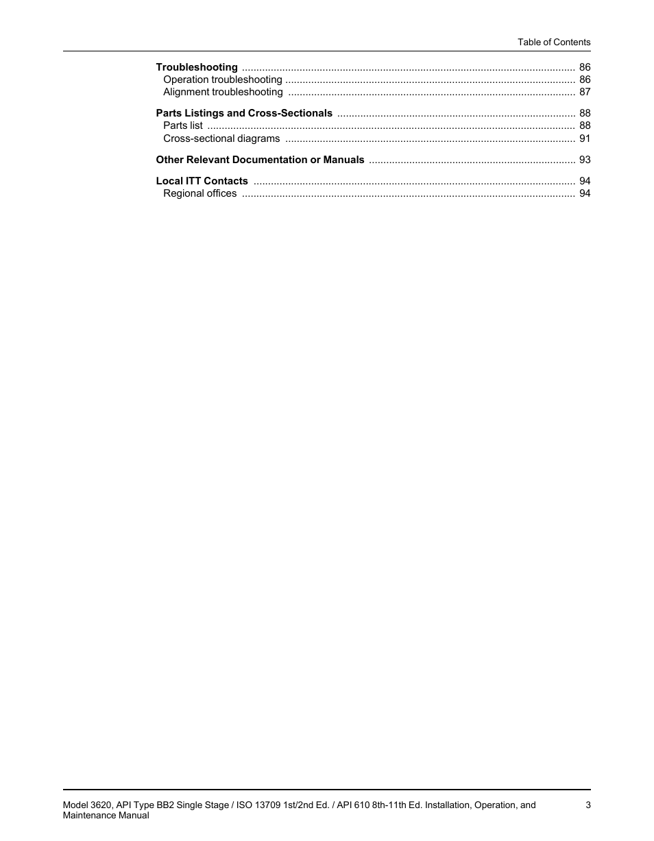 Goulds Pumps 3620 - IOM User Manual | Page 5 / 98