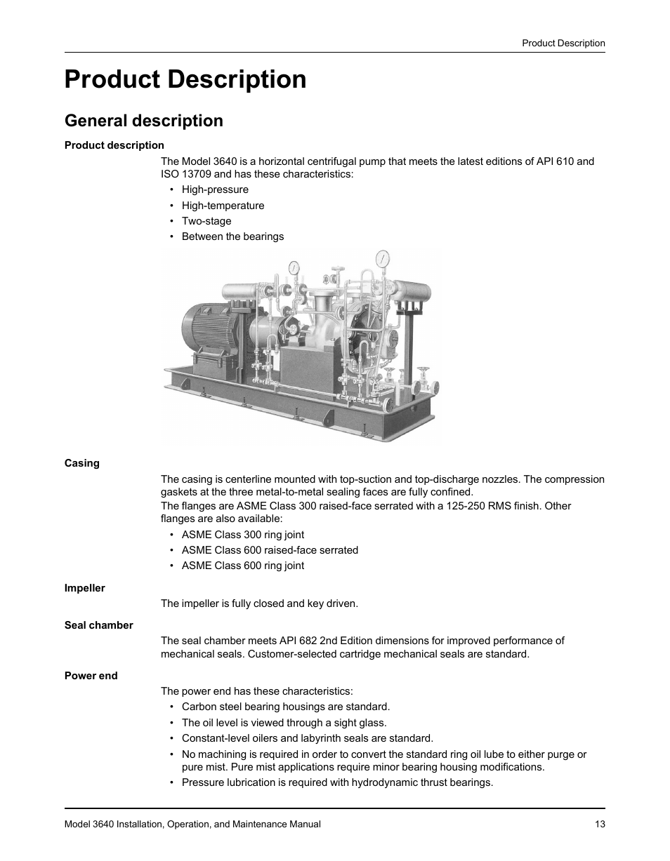 Product description, General description | Goulds Pumps 3640 - IOM User Manual | Page 15 / 98