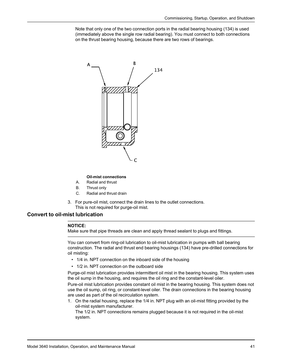 Convert to oil-mist lubrication | Goulds Pumps 3640 - IOM User Manual | Page 43 / 98