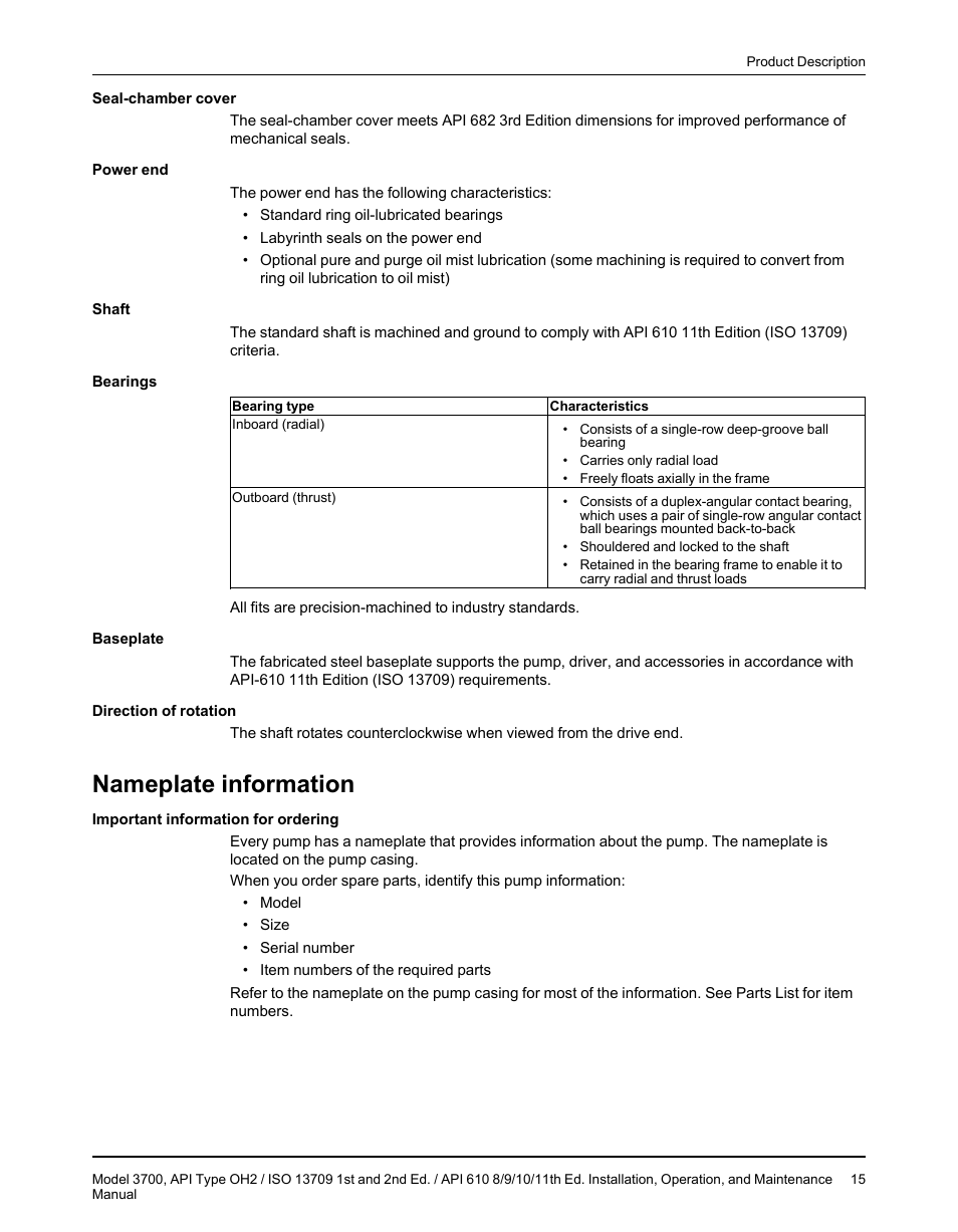Nameplate information | Goulds Pumps 3700 - IOM User Manual | Page 17 / 110