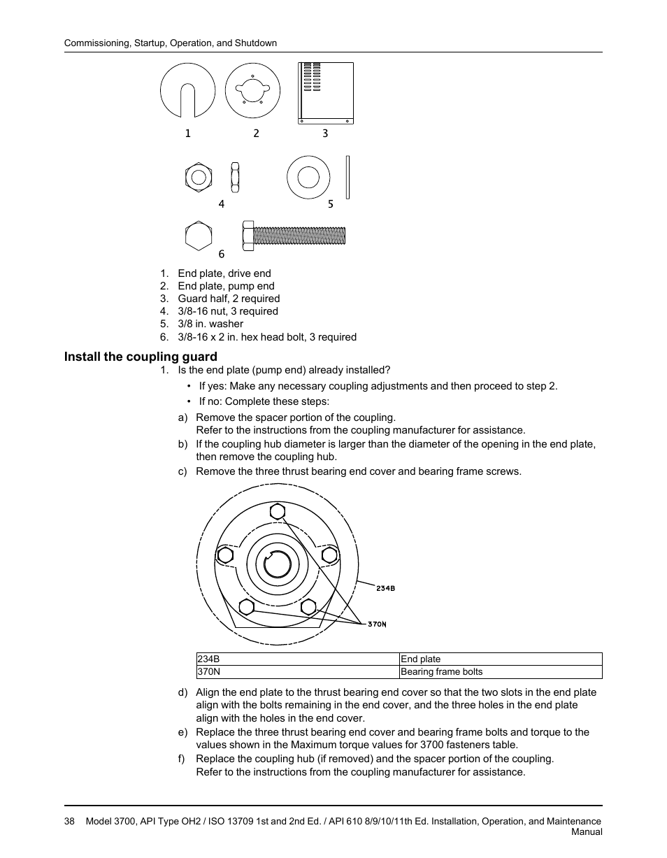 Install the coupling guard | Goulds Pumps 3700 - IOM User Manual | Page 40 / 110