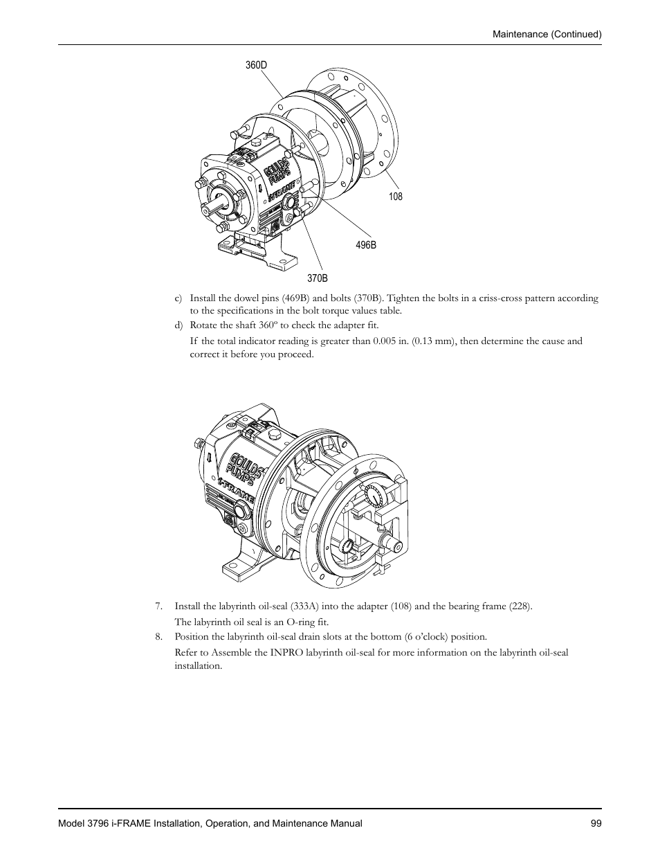 Goulds Pumps 3796 i-FRAME - IOM User Manual | Page 101 / 134